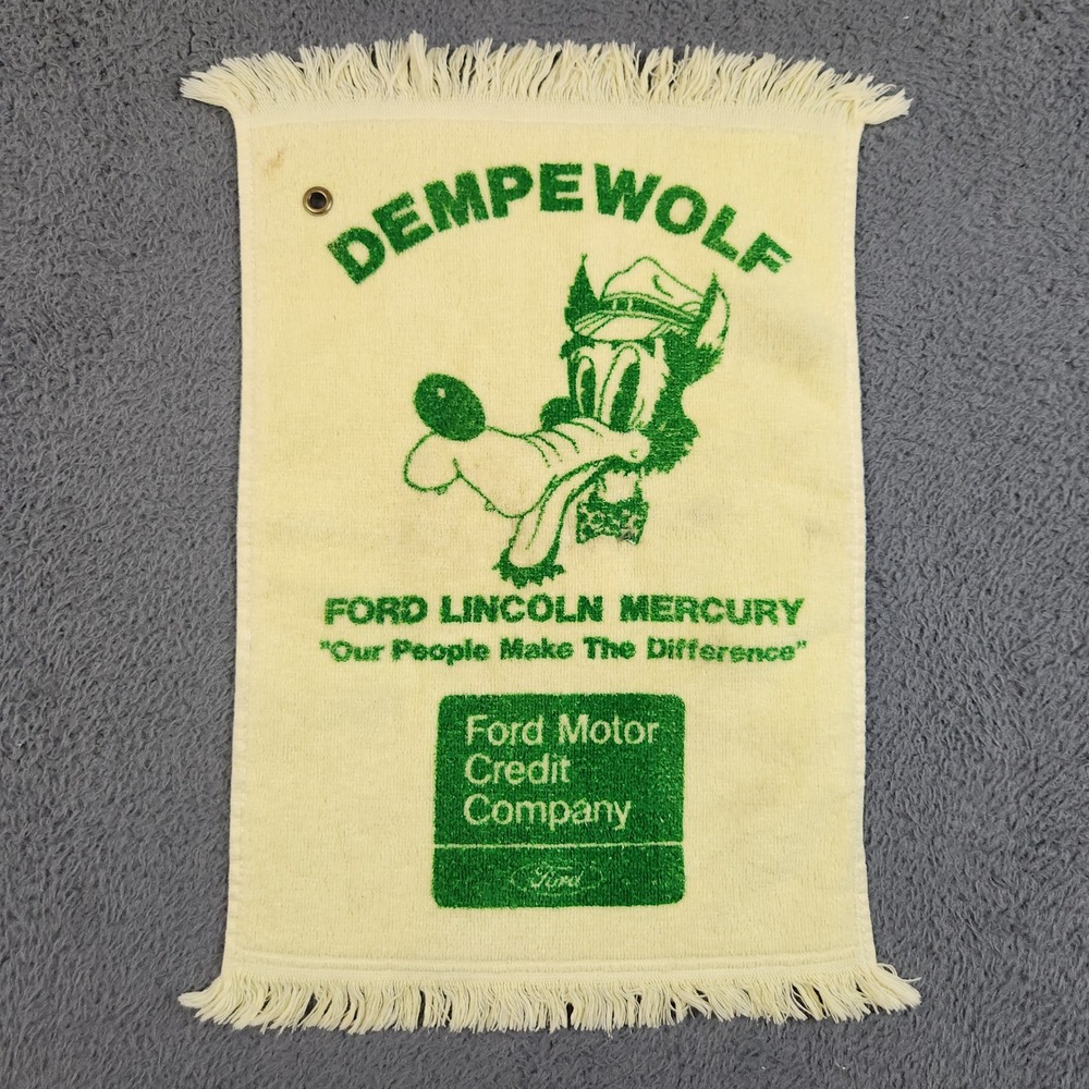 Vintage Dempewolf Ford Dealership‎ Golf Towel w/Eyelet Wolf Henderson Kentucky